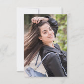 金ゴールドネイビーモダンブルー卒業写真 サンキューカード (裏面)