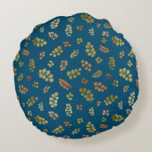 金ゴールドネイビーラウンドピローの銅の果実 ラウンドクッション (裏面)