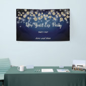 金ゴールドネイビー大晦日パーティー きらめく 横断幕 (トレードショー)