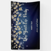 金ゴールドネイビー大晦日パーティー きらめく 横断幕 (縦)