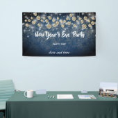 金ゴールドネイビー大晦日パーティー きらめく 横断幕 (トレードショー)