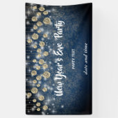 金ゴールドネイビー大晦日パーティー きらめく 横断幕 (縦)