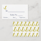 金ゴールドネイビ航海のいかりビーチ結婚式座席表 プレイスカード (正面/裏面)