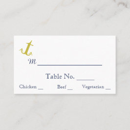 金ゴールドネイビ航海のいかりビーチ結婚式座席表 プレイスカード