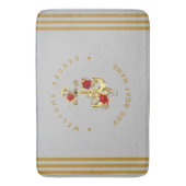 金ゴールドネイビ航海のいかりヨットクラブレトロバラナ バスマット (正面縦)