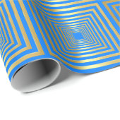 金ゴールドネオンブルーラグジュアリーラッピング紙 ラッピングペーパー (ロールコーナー)