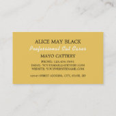 金ゴールドネコ、ネコの搭乗、猫 名刺 (裏面)