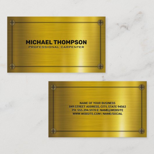 金ゴールドネジと背景 名刺 (正面/裏面)