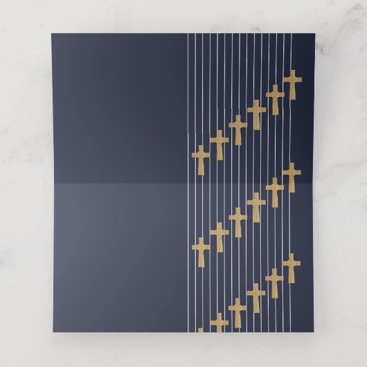 金ゴールドネービーブルーエレガントタイポグラフィ座席表 プレイスカード (内部開封)