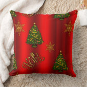 金ゴールドノエルとクリスマスツリーレッド クッション (ブランケット)