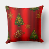 金ゴールドノエルとクリスマスツリーレッド クッション (裏面)
