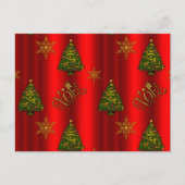 金ゴールドノエルとクリスマスツリーレッド シーズンポストカード (正面)