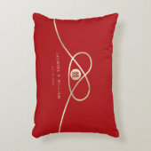 金ゴールドノットユニオンダブル幸福中国の結婚ズ アクセントクッション (正面(垂直))