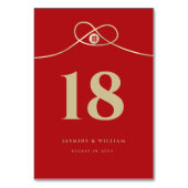 金ゴールドノットユニオンダブル幸福中国の結婚ズ テーブルナンバー (正面)