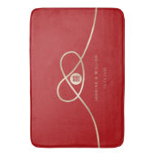 金ゴールドノットユニオンダブル幸福中国の結婚ズ バスマット (正面縦)