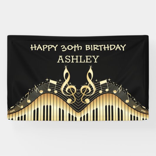 金ゴールドノートとキーボード 横断幕 (横)