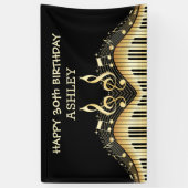 金ゴールドノートとキーボード 横断幕 (縦)