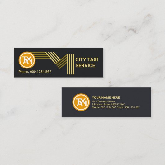 金ゴールドハイウェイタクシールート輸送 スキニー名刺 (正面/裏面)