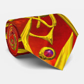 金ゴールドハイパーバタフライウィング宝石付き、赤 ネクタイ (ロール)