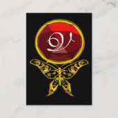 金ゴールドハイパーバタフライジュエル、赤ルビーモノグラムブラック 名刺 (裏面)