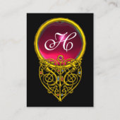 金ゴールドハイパーバレンタインハートピンクルビージェムモノグラム 名刺 (裏面)