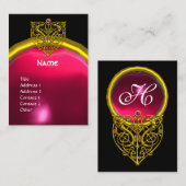 金ゴールドハイパーバレンタインハートピンクルビージェムモノグラム 名刺 (正面/裏面)