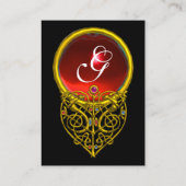 金ゴールドハイパーバレンタインハート赤ルビーモノグラムブラック 名刺 (裏面)