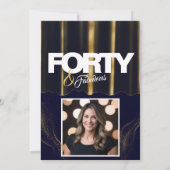 金ゴールドハイヒールエレガント40と素晴らしい誕生日 招待状 (裏面)