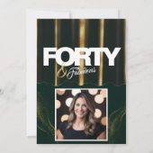 金ゴールドハイヒールエレガント40と素晴らしい誕生日 招待状 (裏面)