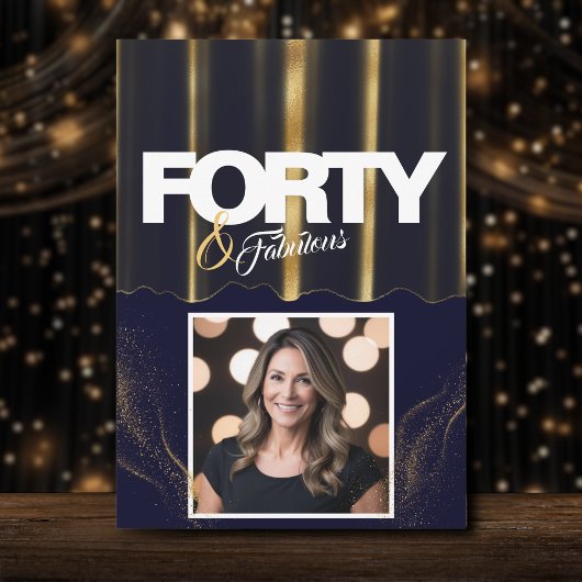 金ゴールドハイヒールエレガント40と素晴らしい誕生日 招待状