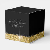 金ゴールドハイヒールグリッターグラムバースデーパーティー フェイバーボックス (裏面サイド)