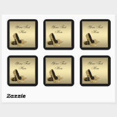 金ゴールドハイヒールシューズ封筒用シールパーティーの好意 スクエアシール (シート)