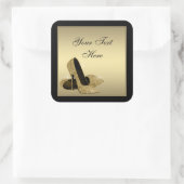 金ゴールドハイヒールシューズ封筒用シールパーティーの好意 スクエアシール (バッグ)