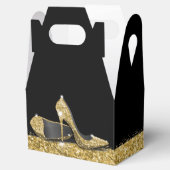 金ゴールドハイヒールストライプ紙吹雪エレガントブラック フェイバーボックス (オープン)