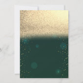 金ゴールドハイヒールバルーン緑のグリッター退職 招待状 (裏面)