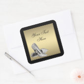 金ゴールドハイヒール封筒用シールパーティ優先ラベル スクエアシール (封筒)