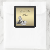 金ゴールドハイヒール封筒用シールパーティ優先ラベル スクエアシール (バッグ)