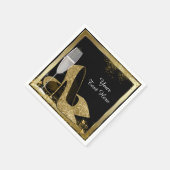 金ゴールドハイヒール誕生日パーティー スタンダードカクテルナプキン (角)