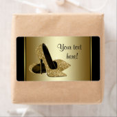 金ゴールドハイヒール靴のウォーターボトルラベル ラベル (インサイチュ)