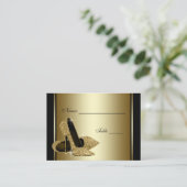 金ゴールドハイヒール靴テーブル座席カード プレイスカード (スタンド正面)