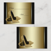 金ゴールドハイヒール靴テーブル座席カード プレイスカード (正面/裏面)