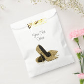 金ゴールドハイヒール靴バースデーパーティー フェイバーバッグ (封をした状態)