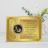 金ゴールドハイヒール靴バースデーパーティー 招待状 (スタンド正面)
