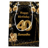 金ゴールドハイヒール40th誕生日抱き枕✨ ミディアムペーパーバッグ (裏面)