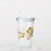 金ゴールドハイビスカス熱帯ビーチ名 アクリルタンブラー (右)