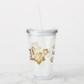 金ゴールドハイビスカス熱帯ビーチ名 アクリルタンブラー (左)