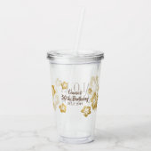 金ゴールドハイビスカス熱帯ビーチ名 アクリルタンブラー (裏面)