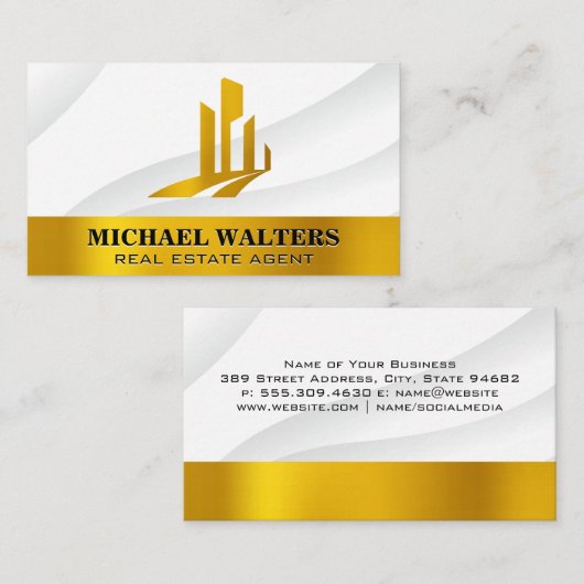 金ゴールドハイライザー建物 | ラックス実在エテート 名刺 (正面/裏面)