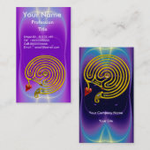 金ゴールドハイラビリンス/パープルブルー光波 名刺 (正面/裏面)