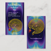 金ゴールドハイラビリンス/紫ティール(緑がかった色)光波 名刺 (正面/裏面)